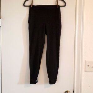 Old Navy PowerSoft Crop Leggings Lace-up Detail Black Medium